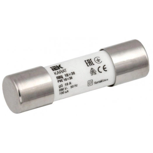 Вставка плавкая цилиндрическая ПВЦ 10х38 16А KARAT IEK MFL10-016