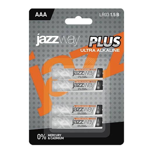 Элемент питания LR03 (AAA) алкалиновая уп. 4 шт. JAZZway Ultra PLUS BL-4