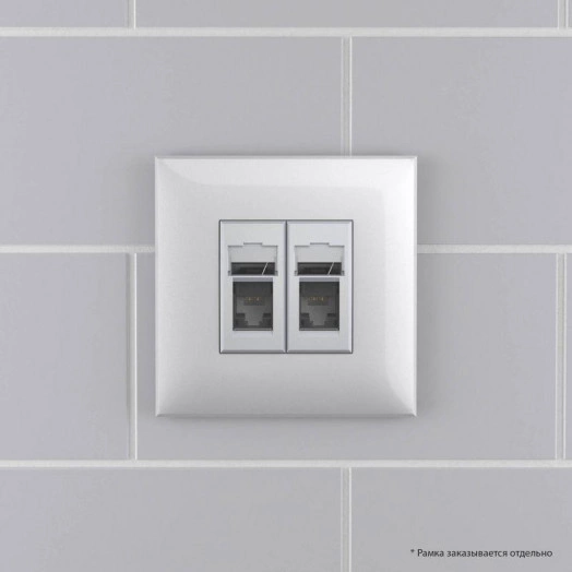 Розетка компьютерная 2-м СП 2мод. Avanti "Закаленная сталь" RJ45 кат.6 DKC 4404294