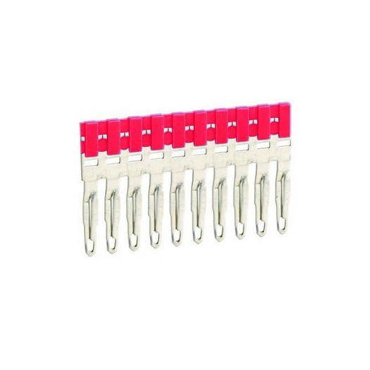 Перемычка втычная изол. 10 полюсов шаг 6мм красн. DKC ZPTP0410R