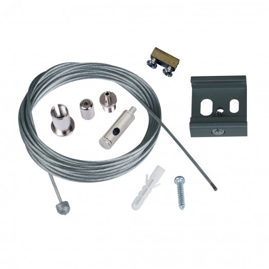 Набор для подвесного монтажа трехфазных шинопровд ов Регулируемая длина Цвет серебряный UFB-H45     SILVER 1 POLYBAG 5м