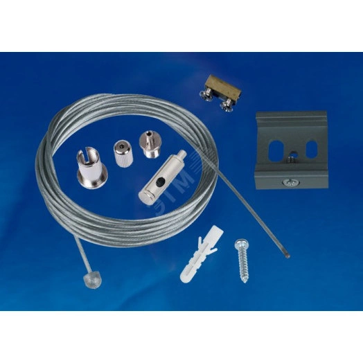 Набор для подвесного монтажа трехфазных шинопровд ов Регулируемая длина Цвет серебряный UFB-H45     SILVER 1 POLYBAG 5м