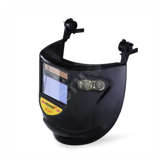 Щитки защитные лицевые сварщика с креплением на каске защитной КН е684 PRESIDENT (корпус PRESIDENT, крепление на каске, автозатемняющийся светофильтр, режим «Шлифовка», оптические свойства 1/1/1/1)