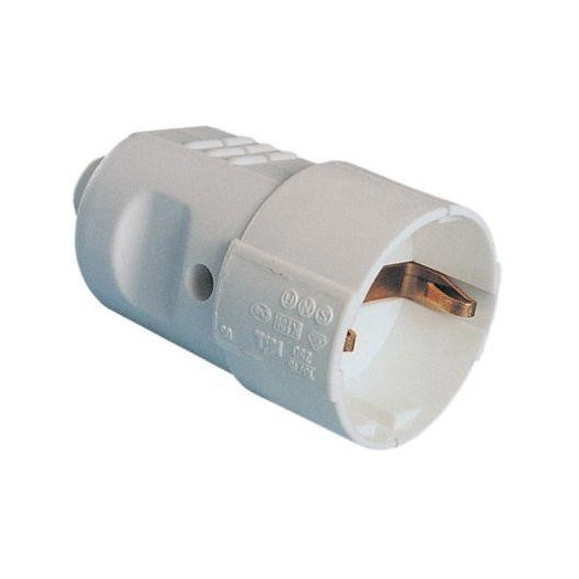 Розетка кабельная 16А 230В 2P+E бытовая с центр. вводом кабеля IP20 сер. DKC DISSL120163-G