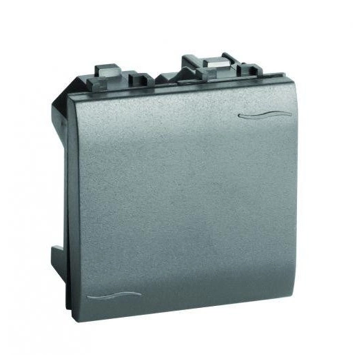 Выключатель 1-кл. 2п 2мод. Brava 16А IP20 черн. DKC 77132N