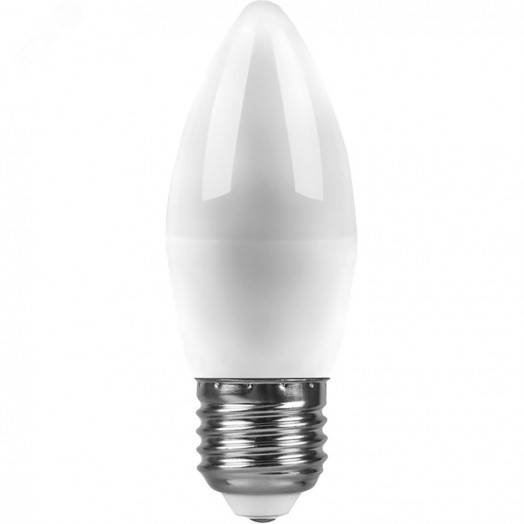 Лампа светодиодная LED 9вт Е27 дневной матовая свеча