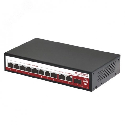 Коммутатор РоЕ сетевой SR-PS0820GBL на 8 портов