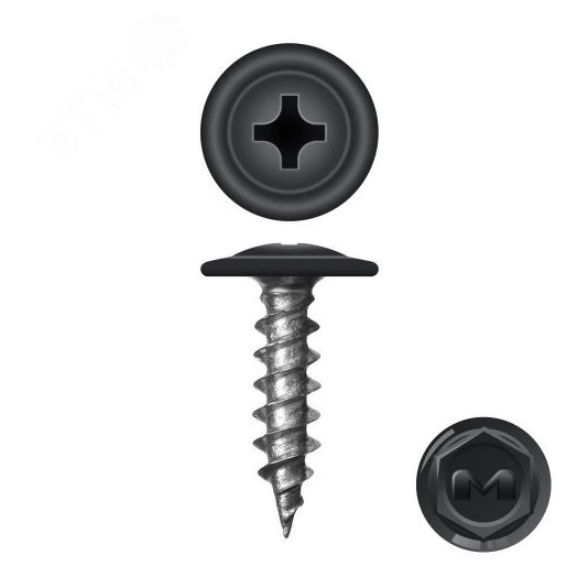 Саморез металл/металл 4.2х19 пресс-шайба острый RAL9005