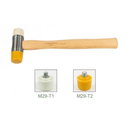 Молоток с мягкими сменными бойками и деревянной рукояткой