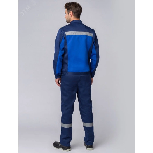 Костюм Мастер (ткань Смесовая,210) полукомбинезон, темно-синий/васильковый, 56-58/ 170-176