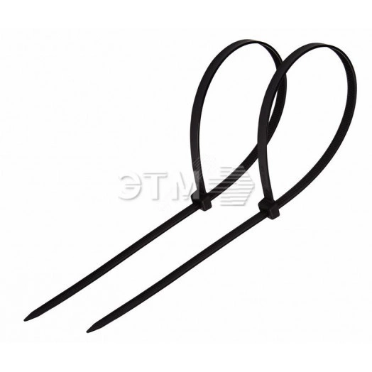 Хомут-стяжка кабельная нейлоновая 500x4,8 мм, черная, упаковка 100 шт