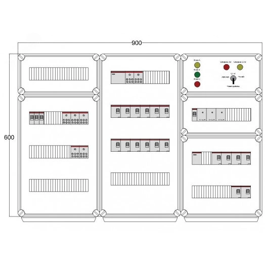 Щит управления электрообогревом DEVIBOX HR 18x1700 3хD330 (в комплекте с терморегулятором и датчиком температуры)