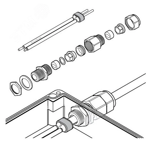 C3/4-100-METALМеталлический соединительный набор  холодного монтажа, 3/4 НТР, АТЕХ (440588-000)