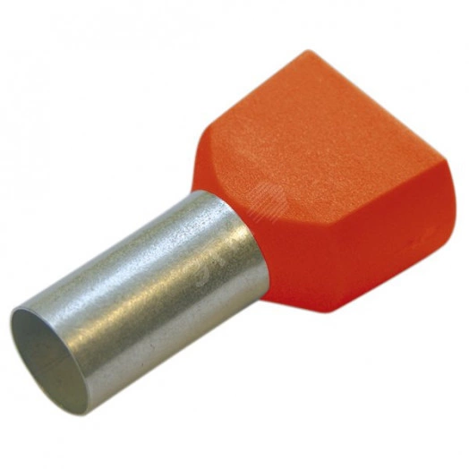 Гильза конечная для двух проводов 0,5/ 8, оранжевый (упак. 100 шт.)