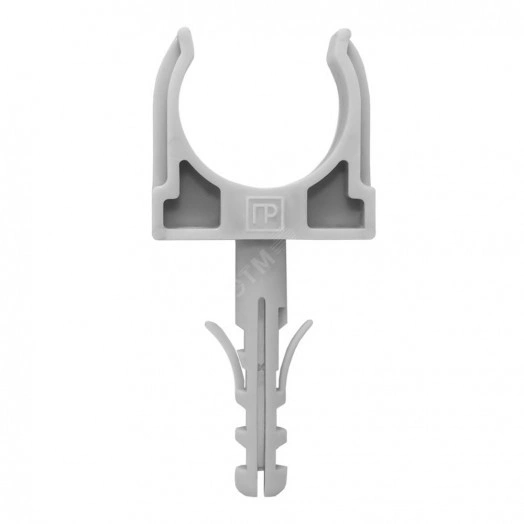 Крепеж-клипса с дюбелем серая д25 в малой упаковке (10шт/450шт уп/кор)