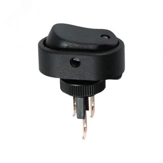 Выключатель клавишный 12V 20А (3с) ON-OFF черный ОВАЛ с зеленой LED подсветкой  REXANT