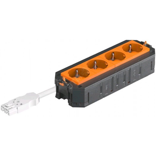 Рамка 4-модульная с розетками 4 оранжевые, 250 V, 16 A, 2P+E, штекер WINSTA MIDI