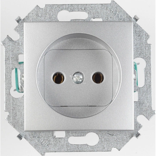 Розетка 2P со шторками, 16А, 250В, винтовой зажим, алюминий