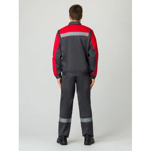 Костюм Сфера NEW (ткань Смесовая,210) полукомбинезон, темно-серый/красный, 56-58/ 170-176