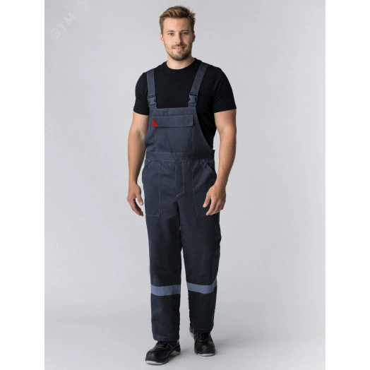 Костюм Сфера NEW (ткань Смесовая,210) полукомбинезон, темно-серый/красный, 56-58/ 170-176