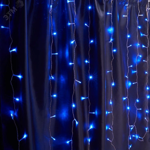 Гирлянда занавес LED синий 2х2м IP44
