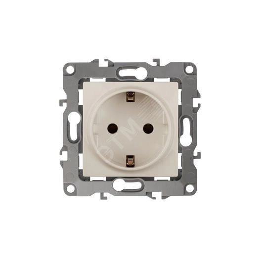 Розетка 2P+E Schuko, 16A-250В, б.л., Эра12, слоновая кость, 12-2001-02