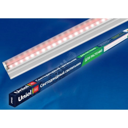ULI-P17-14W/SPLE IP20 WHITE Светильник для растений светодиодный линейный, 870мм, выкл. на корпусе. Пластик. Спектр для фотосинтеза. TM Uniel
