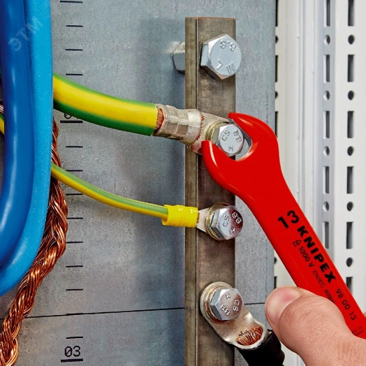 Ключ гаечный рожковый метрический VDE 1000V размер под ключ 13 мм L-130 мм диэлектрический KN-980013