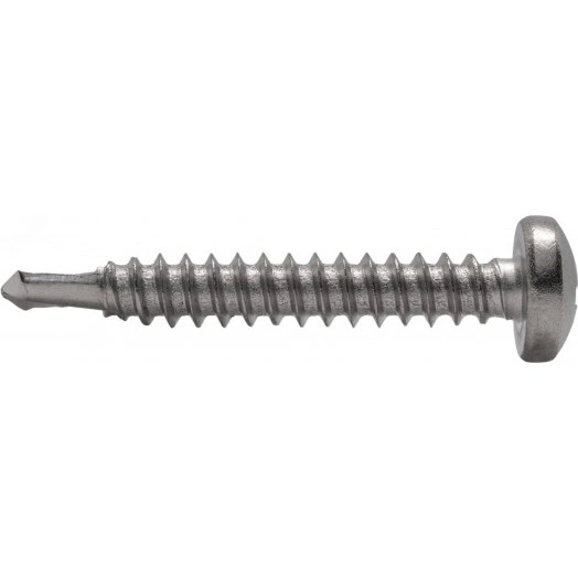 Саморез с полукруглой головкой с буром DIN 7504М  4,2x25 A2