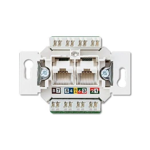 Розетка универсальная телефон/компьютер (RJ45) 2-ная, (неэкранированная)   категория 6  Механизм.