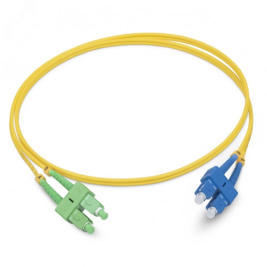 Шнур оптический duplex 1,5м SC/APC-SC/UPC 9/125 sm  LSZH FOP(d)-9-SC/APC-SC/UPC-1,5m