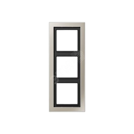 Рамка 3-я для горизонтальной/вертикальной установки  Серия- LS-Design  Материал- металл  Цвет- благородная сталь