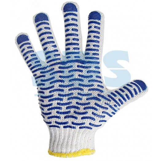 Перчатки х/б с нанесением ПВХ , 4 нити, 7.5 класс вязки