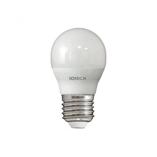 Лампа светодиодная LED 6w 2700К, E27, 540Лм, матовая, шар IONICH