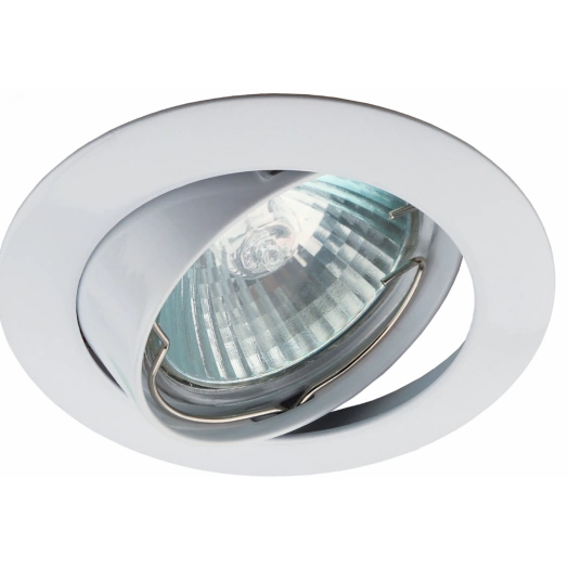 Светильник встраиваемый KL1A WH /1 литой простой пов. MR16 12V/220V  50W белый (100/2100) ЭРА