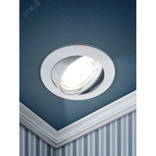 Светильник встраиваемый KL1A WH /1 литой простой пов. MR16 12V/220V  50W белый (100/2100) ЭРА