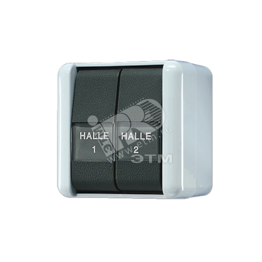 Выключатель для накладного монтажа сдвоенный с полем для надписи IP44