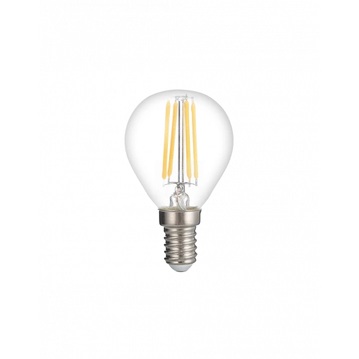 Лампа сетодиодная декоративная LED 8w E14 3000K шар прозрачный филамент 230/50 Jazzway