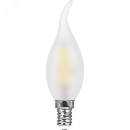 Лампа светодиодная LED 11вт Е14 белый матовая свеча на ветру FILAMENT