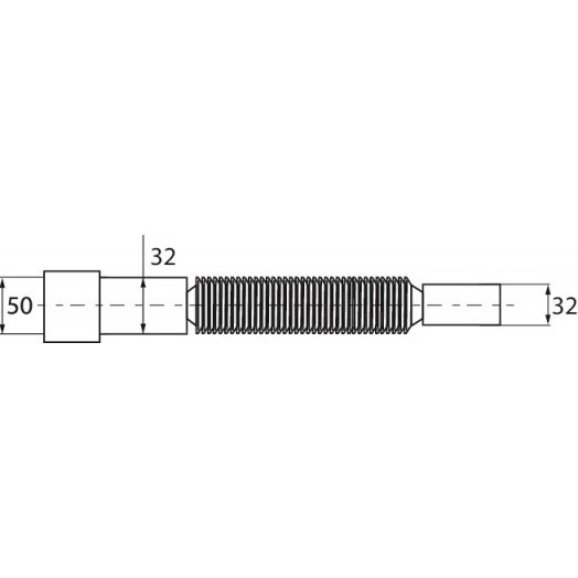 Труба гофрированная 32 х 32/40 мм L800 мм