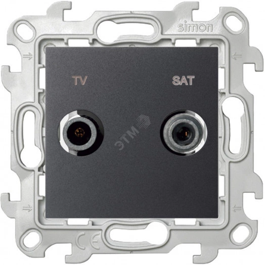 Розетка TV-SAT одиночная, графит