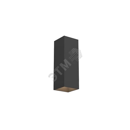 Светильник светодиодный WL-Cube настенный10W 3000K 80х80х230мм угол 60° IP54 RAL9005 черный матовый