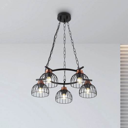 Люстра  Rivoli Agarola 1018-206 5 х Е27 40 Вт лофт - кантри