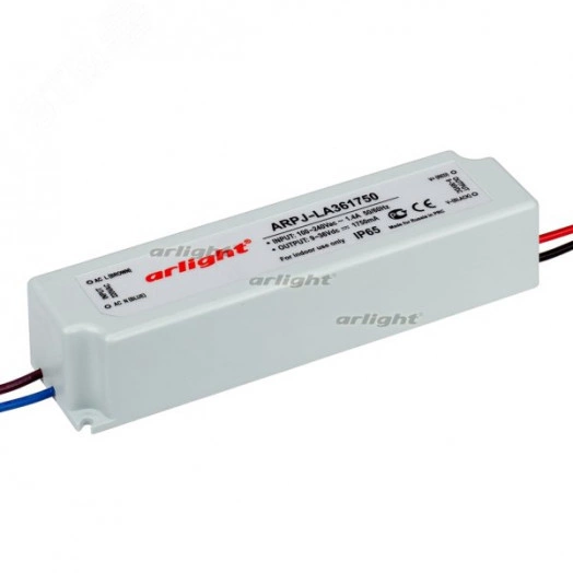 Блок питания ARPJ-LA361750 (63W, 1750mA) (ARL, IP65 Пластик, 2 года)