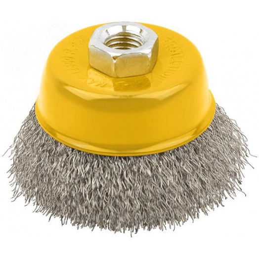 Кордщетка-чашка, гайка М14, волнистая проволока, нержавеющая сталь 75 мм