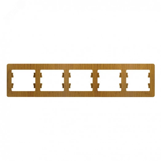 GLOSSA Рамка 5 постов горизонтальная дуб