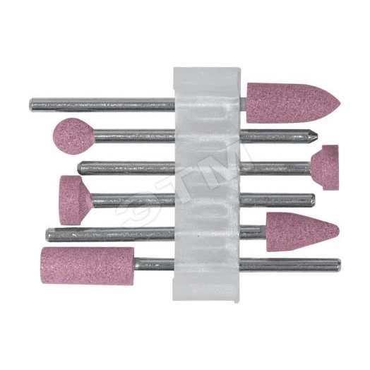 Шарошки для шлифовки изделий из стали и цветных металлов, алюминий-оксидные, мини, набор 6 шт