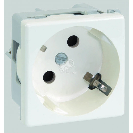 Connect Розетка с заземлением 16А 250В 45х45мм винтовые клеммы SC белый