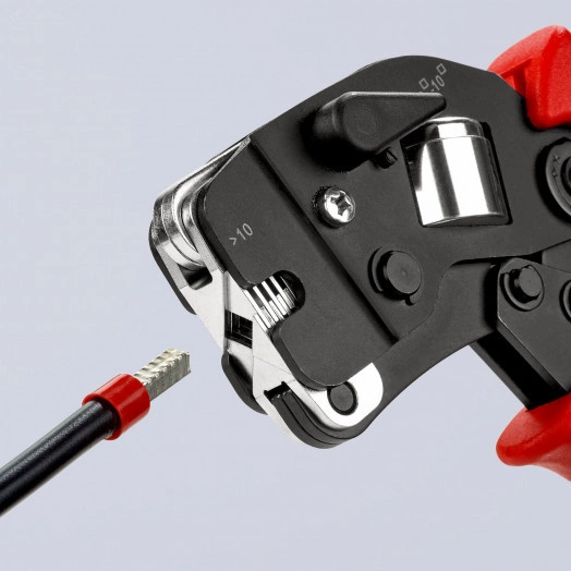 Пресс-клещи для контактных гильз квадратный обжим 1 гнездо гильзы контактные 008-10+16мм (AWG 28-5) двойные концевые гильзы до 2х6мм (2хAWG 8) L=190мм двухкомпонентные рукоятки блистер цвет черный