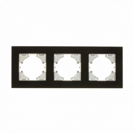 UGRA рамка 3-местная, стекло,  чёрный.